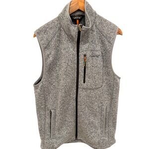 ORVIS Men's Gray Fleece Vest‎ Full Zip Pockets Outdoor Size M